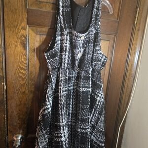 Stylish Black and White Plaid Dress